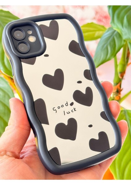 Apple iPhone 12 Kılıf Aynalı Kalp Desenli Yumuşak Kenarlı Kamera Korumalı Silikon Kapak fiyatları