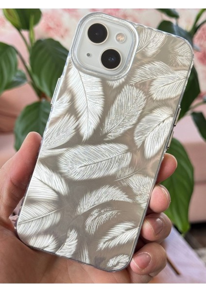 Apple iPhone 13/14 Uyumlu Kılıf Parlak Hologram Yaprak Desenli Darbe Emici Kamera Korumalı Silikon Kapak fiyatları