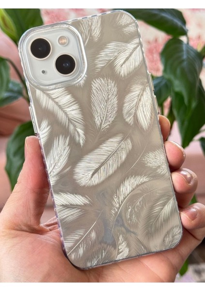 Apple iPhone 13/14 Uyumlu Kılıf Parlak Hologram Yaprak Desenli Darbe Emici Kamera Korumalı Silikon Kapak fırsatları