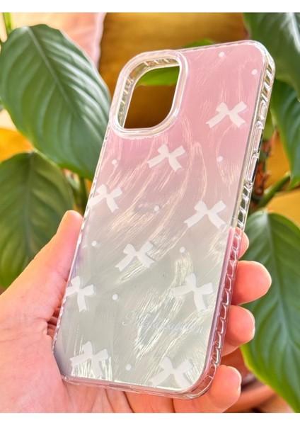 Apple iPhone 16 Kılıf Parlak Fiyonk Desenli Darbe Emici Kamera Çıkıntılı Renkli Silikon Kapak