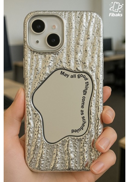 Apple iPhone 13/14 Uyumlu Kılıf Aynalı Dalga Tasarımlı Desenli Darbe Emici Kamera Korumalı Silikon Kapak fiyatları