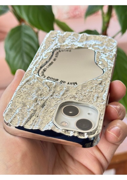 Apple iPhone 13/14 Uyumlu Kılıf Aynalı Dalga Tasarımlı Desenli Darbe Emici Kamera Korumalı Silikon Kapak
