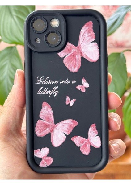 Apple iPhone 13 Kılıf Yumuşak Dokulu Kelebek Desenli Yumuşak Kamera Korumalı Silikon Kapak fiyatları