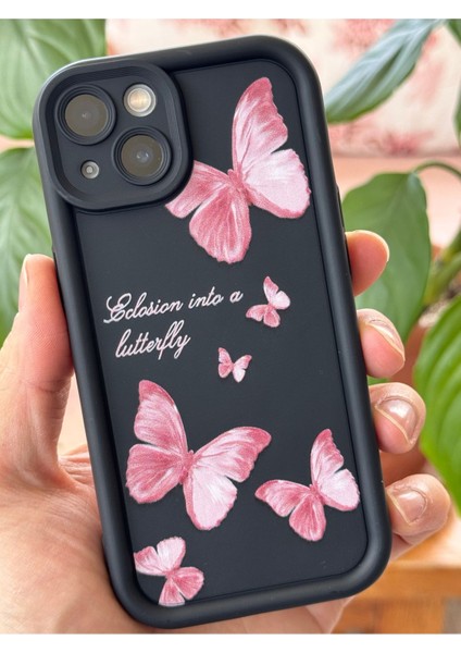 Apple iPhone 13 Kılıf Yumuşak Dokulu Kelebek Desenli Yumuşak Kamera Korumalı Silikon Kapak modelleri