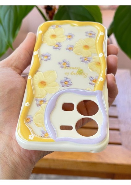 Vivo Y35 Kılıf Tasarımlı Desenli Kamera Korumalı Papatya Çiçek Renkli Silikon Kapak