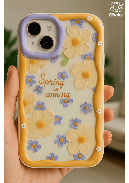 Apple iPhone 15 Uyumlu Kılıf Tasarımlı Desenli Kamera Korumalı Papatya Çiçek Renkli Silikon Kapak modelleri