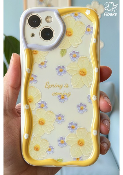 Apple iPhone 15 Uyumlu Kılıf Tasarımlı Desenli Kamera Korumalı Papatya Çiçek Renkli Silikon Kapak fırsatları
