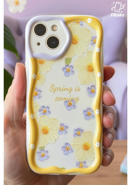 Apple iPhone 15 Uyumlu Kılıf Tasarımlı Desenli Kamera Korumalı Papatya Çiçek Renkli Silikon Kapak indirimleri