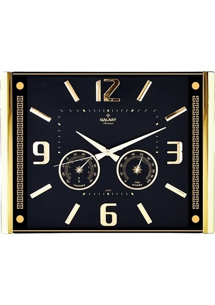 Robinanka Premium Barometreli Isı - Nem Ölçer Kabartma Rakamlı Duvar Saati 41.5X32CM 707-A-1