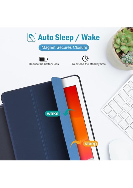 Samsung Galaxy Tab S9 Fe Plus 12.4 Inch Uyumlu Smart Kapak Katlanabilir Koruyucu Kapak Tablet Kılıfı