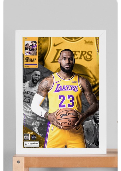 Lebron James Çerçeveli Tablo - Los Angeles Lakers Nba Posteri Tablo