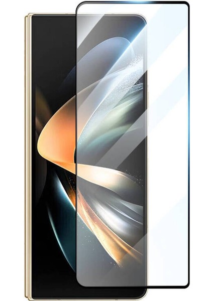 Samsung Galaxy Z Fold 5 Uyumlu Ekran Koruyucu Tamperli Siyah Çerçeveli Cam Ekran Koruma