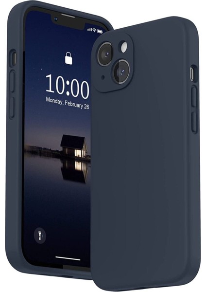 iPhone 13 Kılıf Kadife Lansman Soft Yumuşak Liquid Silikon Kamera Korumalı Mara