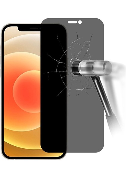Apple iPhone 12 Mini Uyumlu Ekran Koruyucu Kırılmaz Tam Ekran Hayalet Privacy Gizlilik Sert Cam