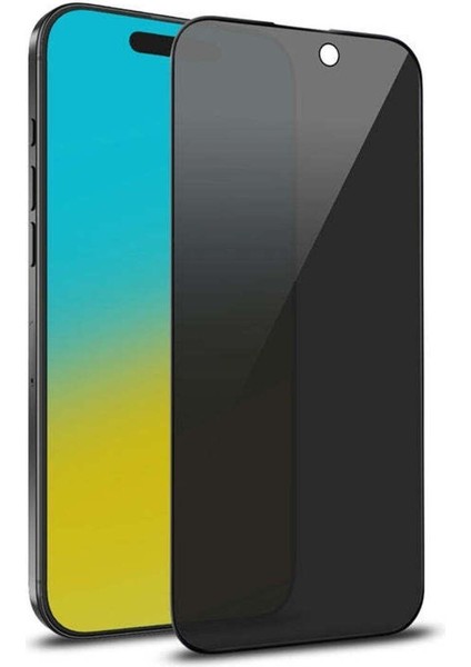 Apple iPhone 16/14 Pro/15 Hayalet Gizlilik Filtreli 150C Antistatik Ekran Koruyucu Tam Kapatan Temperli Kırılmaz Cam