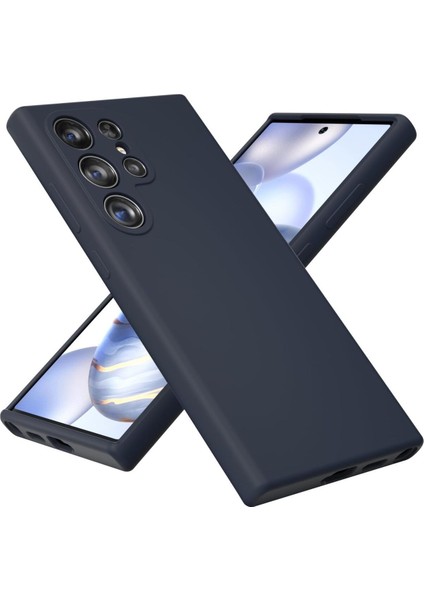 Samsung Galaxy S25 Ultra Kılıf Kadife Lansman Soft Yumuşak Liquid Silikon Kamera Korumalı Kapak