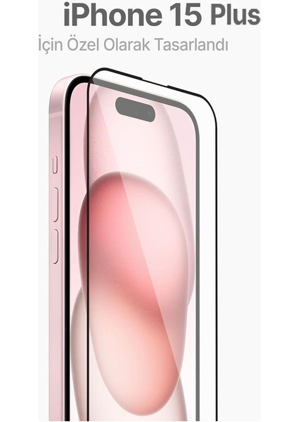Apple iPhone 15 Plus Uyumlu Kolay Uygulama Aparatlı Siyah Çerçeveli Tam Kapatan Cam Ekran Koruyucu fiyatları