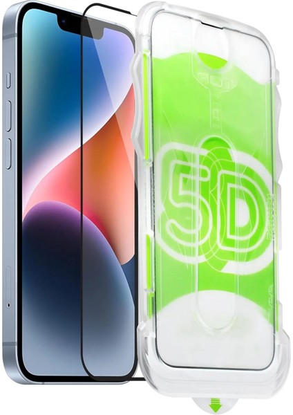 Apple iPhone 11 Pro Max Uyumlu Kolay Uygulama Aparatlı Siyah Çerçeveli Tam Kapatan Cam Ekran Koruyucu