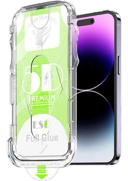 Apple iPhone 11 Pro Max Uyumlu Kolay Uygulama Aparatlı Siyah Çerçeveli Tam Kapatan Cam Ekran Koruyucu fiyatları