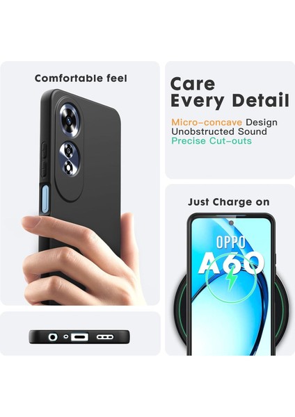 Oppo A60 Kılıf Kadife Lansman Soft Yumuşak Liquid Silikon Kamera Korumalı Kapak