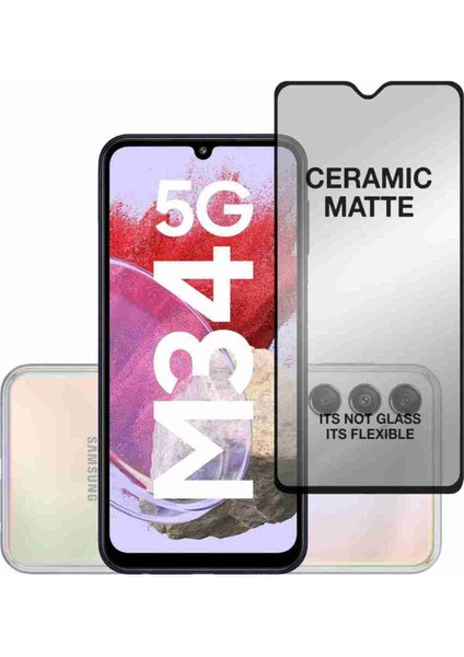 Samsung Galaxy M34 5g Uyumlu Mat Seramik Ekran Koruyucu Parmak Izi Bırakmaz Nano Cam Koruma