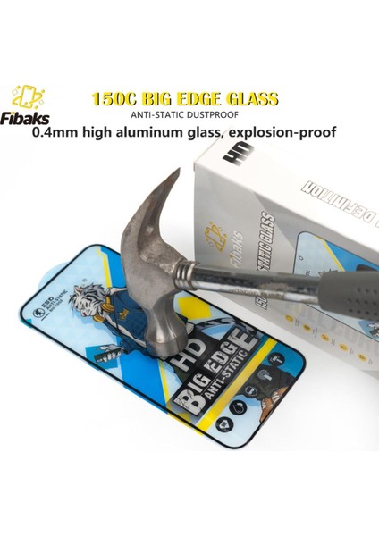 Apple iPhone 16 Plus Uyumlu Tam Kapatan Tamperli Cam Ekran Koruyucu Kırılmaz Cam