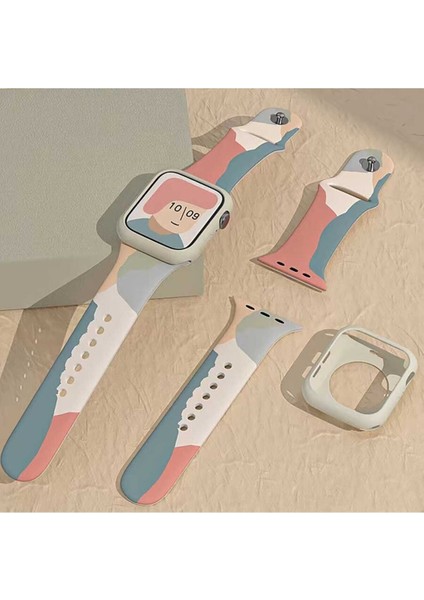 Apple Watch Series 10/11 42MM 10/9/8/7/6/5/4/3/SE 41MM 40MM 38MM Renkli Kordon Kayış Bileklik Silikon