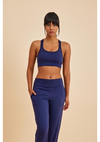 Sportive Lacivert Light Touch Bilekten Lastikli Jogger Eşofman Alt
