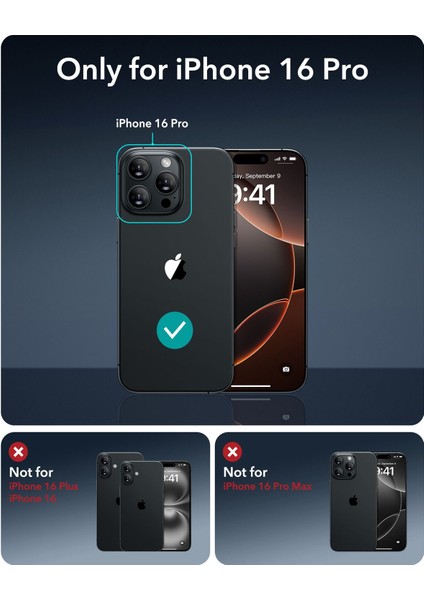 Apple iPhone 16 Pro Uyumlu Ahize Toz Önleyici Tam Kapatan Tamperli Cam Ekran Koruyucu Kırılmaz Cam