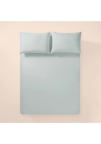 %100 Pamuk Percale Lastikli Çarşaf 160X200 cm Mavi - Pure Serisi