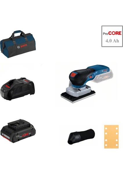 Gss 18V-13 1x4 Ah Procore Akülü Titreşimli Zımpara Bez Çantalı