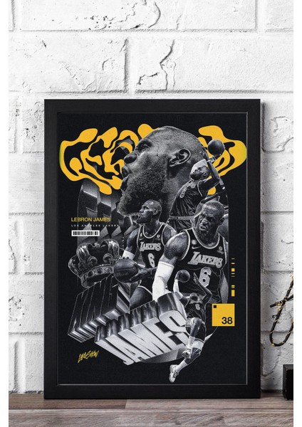 Lebron James Çerçeveli Tablo - Basketbol Nba Posteri Tablo
