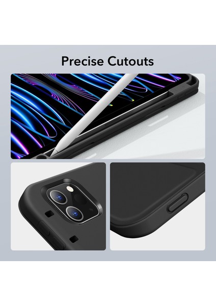 iPad Pro 11 (4./3./2./1. Nesil) Rebound Yumuşak Kapaklı, Kalem Tutuculu Üç Katlı Kılıf.