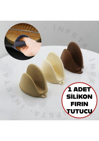 1 Adet Silikon Fırın Eldiveni Tutucu Isı Yalıtımlı Mikrodalga Fırın Tencere Tepsi Tutmacı