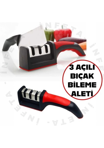 Profesyonel Kurban Bıçak Bileme Aleti 3 Açılı Elmas Uçlu Satır Bıçak Rahat Platik Sap