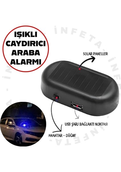 Araba Güneş Enerjili Hırsızlık Önleyici Caydırıcı Alarm Ledi 1 Adet