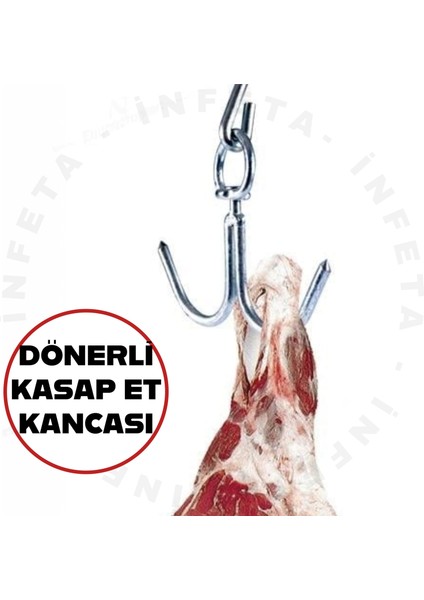 Çiftli Kasap Et Kancası Dönerli 8mm Küçükboy