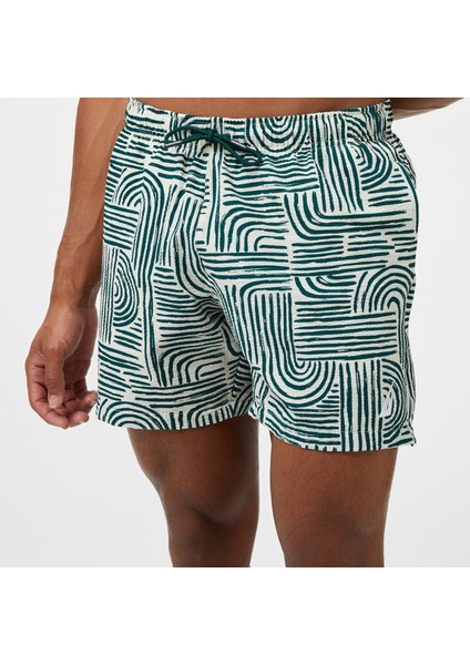 Erkek Yeşil Regular Fit Desenli Deniz Şortu T55341T.3LR fırsatları