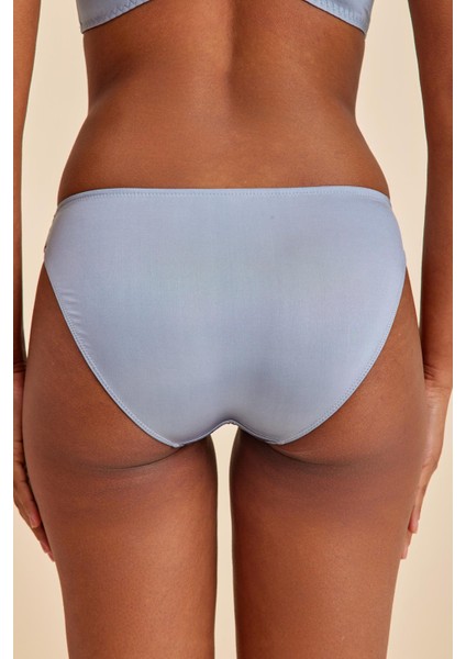 Paris Gri Mavi Dantelli Slip Külot