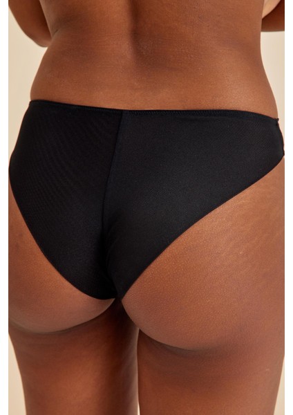Roma Siyah Dantelli Slip Külot