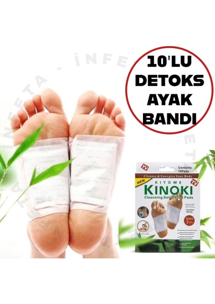 10 Adet %100 Detoks Ayak Bandı - Foot Patch Ayak Detoksu Bandı