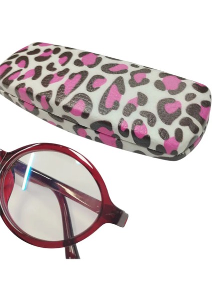 Oval Desenli Gözlük Kılıfı Optik Çerçeve Için (Sert) Silme Bezi Hediyeli