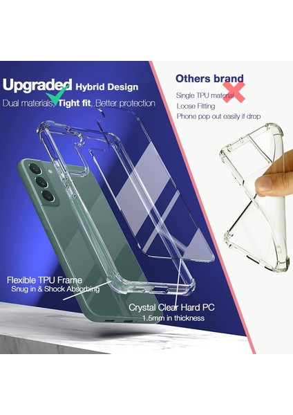 Samsung Galaxy S22 Plus Uyumlu Darbe Önleyici Sararmaya Dayanıklı Airbag Korumalı Ultra Slim Tpu Şeffaf Silikon Kılıf fiyatları