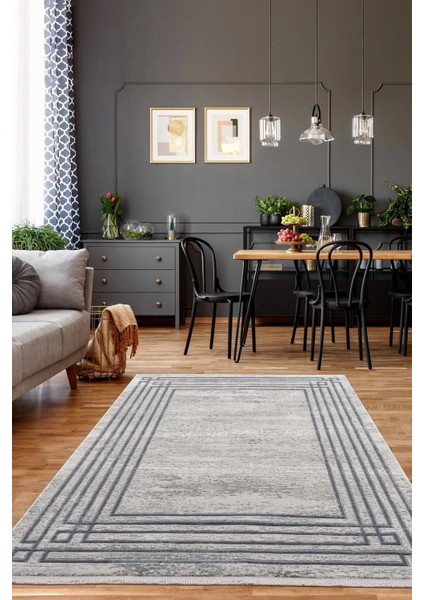 Breda Modern Salon ve Oturma Odası Halısı - Mavi