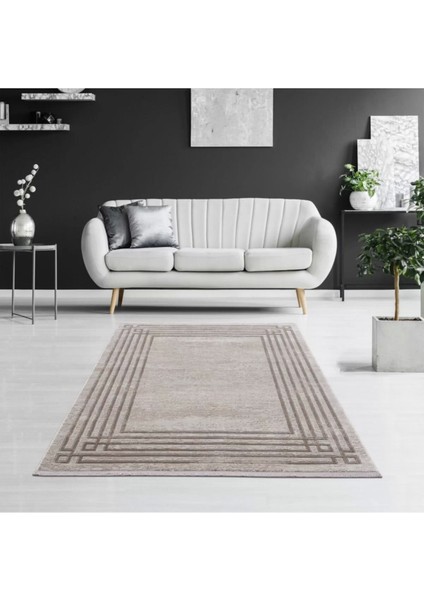 Breda Modern Salon ve Oturma Odası Halısı - Kahverengi