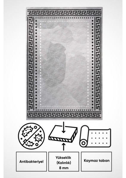 Dijital Baskı Yıkanabilir Kaymaz Taban Salon Halısı Yolluk