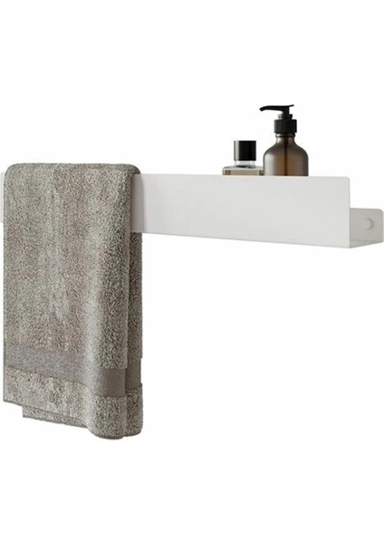 Loya Paslanmaz Metal Banyo Şampuan Raf Ünitesi Havlu Askılı