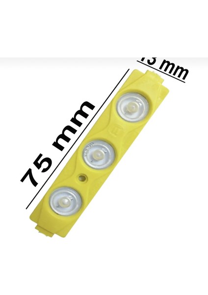 3 Ledli Parmak LED Modül 1.5W 2835 Smd Mercekli 12V-10 Adet Sarı fiyatları