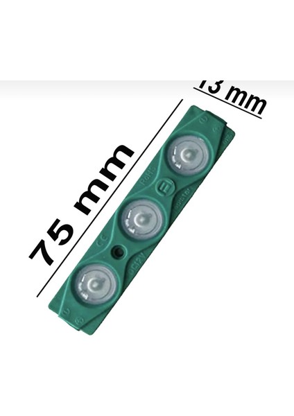 3 Ledli Parmak LED Modül 1.5W 2835 Smd Mercekli 12V-20 Adet Yeşil fiyatları