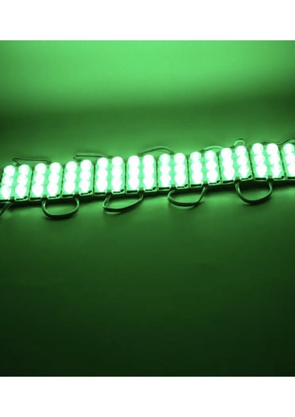 3 Ledli Parmak LED Modül 1.5W 2835 Smd Mercekli 12V-20 Adet Yeşil modelleri